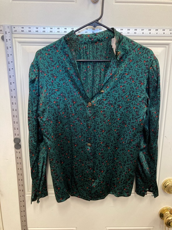 Anne Crimmins Tops - V-Neck Blouse, 100% silk, formal, business casual, Vintage, Retro, Holiday, Era